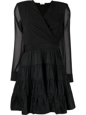 Sukienka koktajlowa z dekoltem w serek Sandro czarna