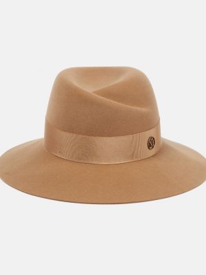Фетровая шерстяная шляпа Maison Michel бежевая