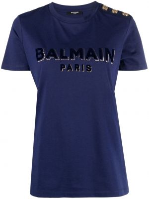Тениска с принт Balmain синьо