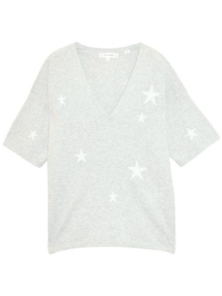 Βαμβακερή μπλούζα με σχέδιο με μοτίβο αστέρια Chinti & Parker γκρι