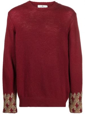 Vuneni dugi džemper Etro crvena