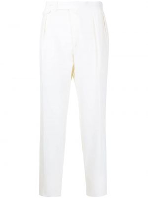 Plisované nohavice s výšivkou s výšivkou Polo Ralph Lauren biela