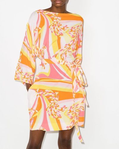 Vestido con estampado con estampado abstracto Emilio Pucci rosa