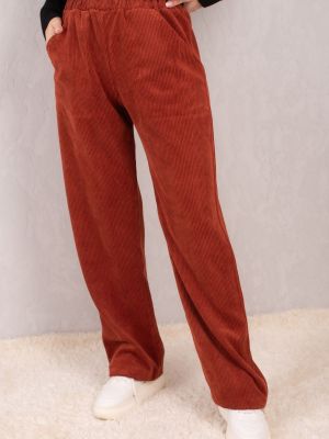 Βελούδινο παντελόνι σε φαρδιά γραμμή με τσέπες Armonika