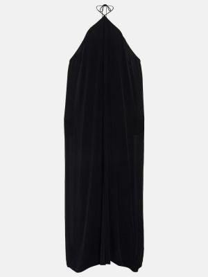 Hedvábné dlouhé šaty Valentino černé