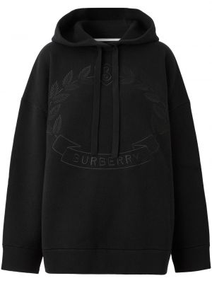 Oversize hoodie mit stickerei Burberry schwarz