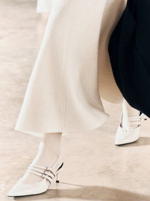 Туфли на каблуке с открытой пяткой Zara белые