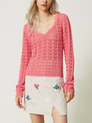 Приталенный свитер Twinset розовый