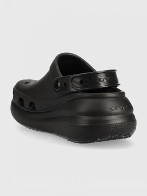 Papuci cu platformă Crocs negru
