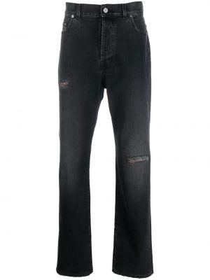 Straight fit džíny s oděrkami Missoni černé