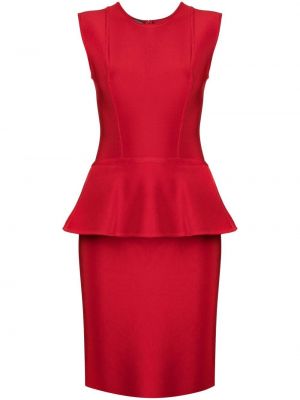 Sukienka koktajlowa z baskinką Herve L. Leroux czerwona