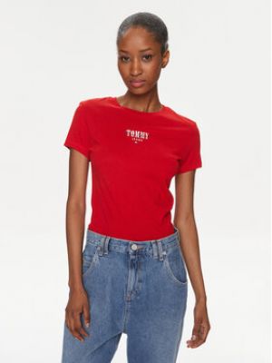 T-shirt slim Tommy Jeans rouge