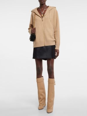 Chemise à capuche en jacquard Givenchy beige