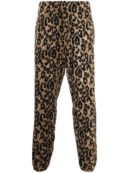 Pantalones de chándal leopardo de tejido jacquard Roberto Cavalli negro