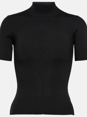 Копринен пуловер Oscar De La Renta черно