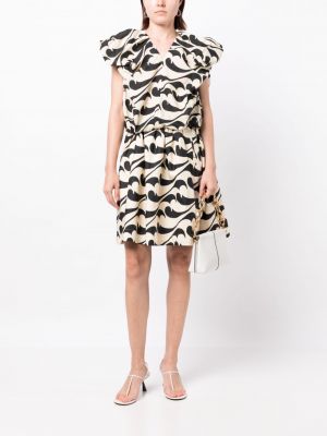 Bavlněné midi sukně s abstraktním vzorem Jnby černé