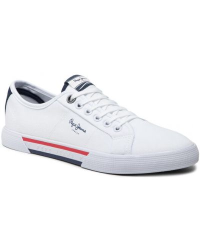 Sneakerși Pepe Jeans alb