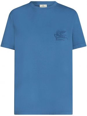 T-shirt en coton à imprimé Etro bleu