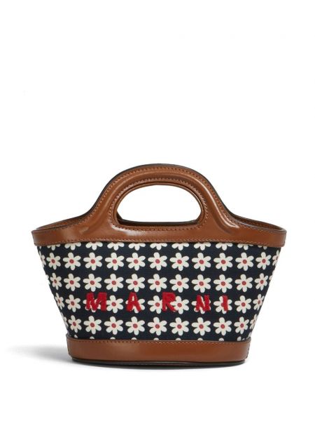 Blomstret shopping bag Marni sort