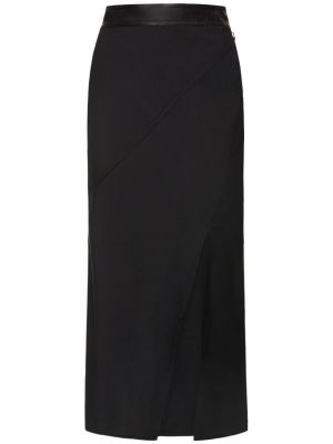 Vlnená midi sukňa Helmut Lang čierna