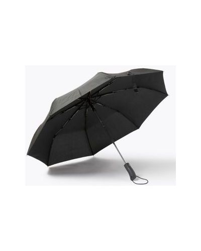 Mens M&S Collection Recycled Polyester Rubber Handle Umbrella with Windtech™ - Black, Black M&s Collection