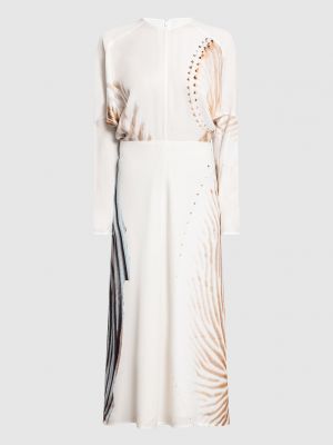 Сукня міді з принтом Victoria Beckham біла
