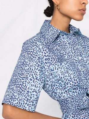 Leopardí midi šaty s potiskem P.a.r.o.s.h. modré