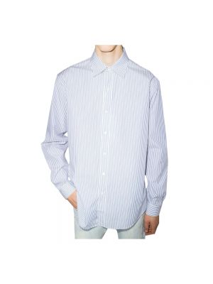 Camisa de algodón a rayas Maison Margiela azul