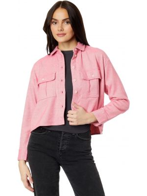Фланелевая меланжевая рубашка на пуговицах Madewell розовая