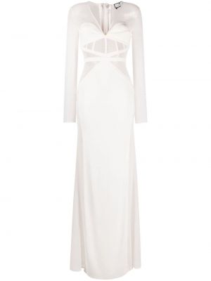 Макси рокля от тюл Elisabetta Franchi бяло