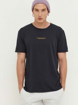 Bavlněné tričko s potiskem Quiksilver černé