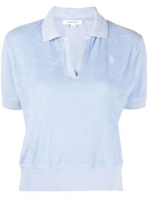 Polo krekls ar v veida izgriezumu Sporty & Rich zils
