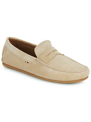 Mocassini in pelle scamosciata casual Tommy Hilfiger beige