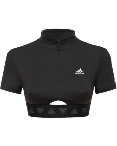 Укорочена компресійна футболка Adidas Performance, чорна