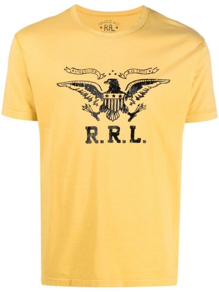Majica s potiskom z okroglim izrezom Ralph Lauren Rrl rumena