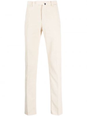 Pantaloni chino de catifea cord Incotex alb