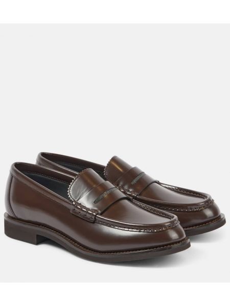 Læder loafers Brunello Cucinelli brun