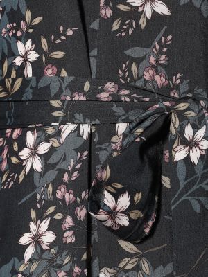Rochie midi de catifea cu model floral Velvet negru