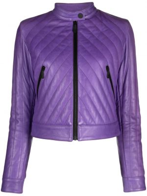 Usnjena jakna Philipp Plein vijolična