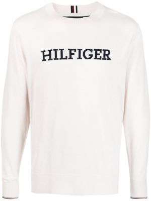 Памучен пуловер Tommy Hilfiger бяло