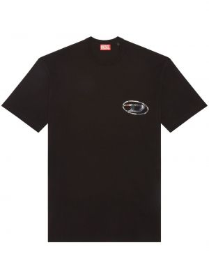 T-shirt con stampa Diesel nero