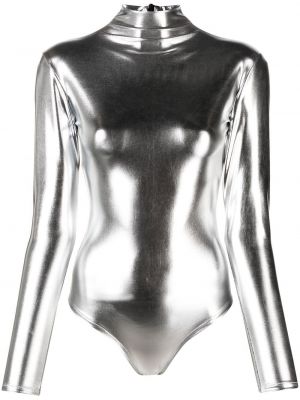 Atu Body Couture mock-neck long-sleeved bodysuit - Grigio