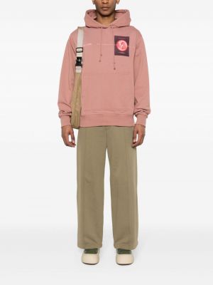 Bluza z kapturem z nadrukiem Helmut Lang różowa