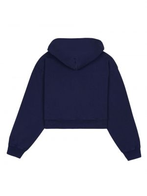 Raštuotas medvilninis džemperis su gobtuvu Sporty & Rich mėlyna