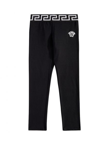 Jersey puuvilla leggingsit tytöille Versace Kids musta