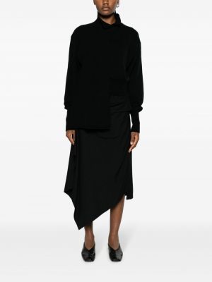 Asimetriskas midi svārki ar drapējumu Yohji Yamamoto melns