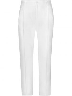 Ленени прав панталон Dolce & Gabbana бяло