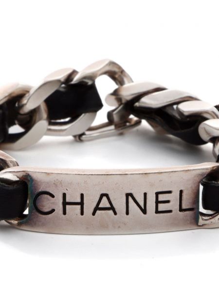 Pasek skórzany Chanel Pre-owned srebrny