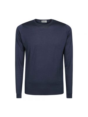 Niebieski sweter z wełny merino John Smedley