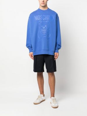 Sweatshirt aus baumwoll mit print Moschino blau